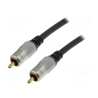 Cable | RCA plug,both sides | 0.5m | Plating: gold-plated | black