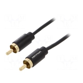 Cable | RCA plug,both sides | 1m | Plating: gold-plated | black