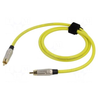 Cable | RCA plug,both sides | 1m | Plating: gold-plated | yellow