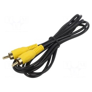 Cable | RCA plug,both sides | 2m | Plating: gold-plated | black