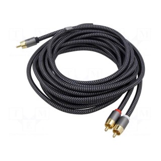 Cable | RCA plug,RCA plug x2 | 10m | Plating: gold-plated | PVC