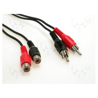 Cable | RCA socket x2,RCA plug x2 | 2.5m | Plating: nickel plated