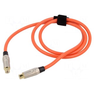 Cable | RCA socket,both sides | 1m | Plating: gold-plated | orange