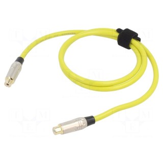 Cable | RCA socket,both sides | 1m | Plating: gold-plated | yellow