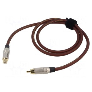 Cable | RCA socket,RCA plug | 1m | Plating: gold-plated | brown