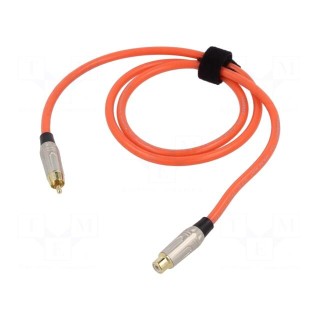 Cable | RCA socket,RCA plug | 1m | Plating: gold-plated | orange