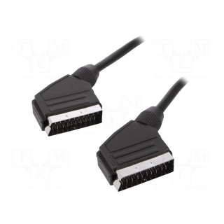 Cable | SCART plug,both sides | 1.8m | black | Øcable: 8mm | PVC