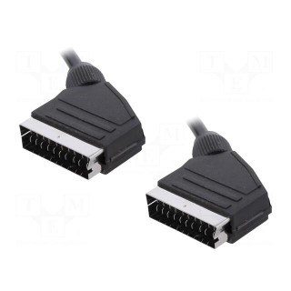 Cable | SCART plug,both sides | 3m | black