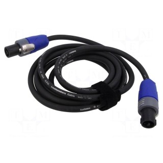 Cable | SpeakON female 2pin,both sides | 3m | black | Øcable: 8mm | PVC