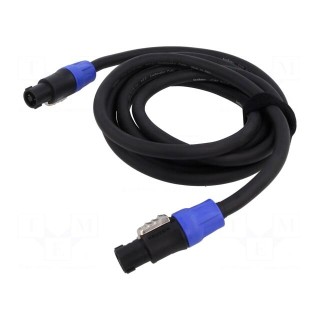 Cable | SpeakON female 4pin,both sides | 3m | black | Øcable: 10.8mm
