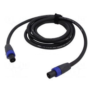 Cable | SpeakON female 4pin,both sides | 3m | black | Øcable: 10.8mm