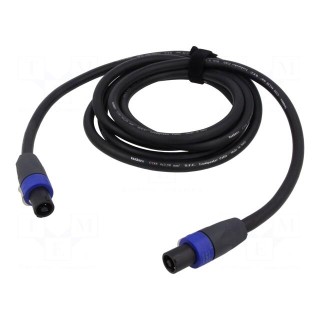 Cable | SpeakON female 4pin,both sides | 3m | black | Øcable: 9mm | PVC