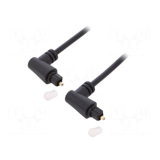 Cable | both sides,Toslink plug angled | 1m | black | Øout: 4mm
