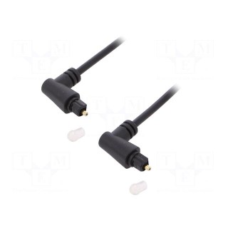 Cable | both sides,Toslink plug angled | 2m | black | Øout: 4mm