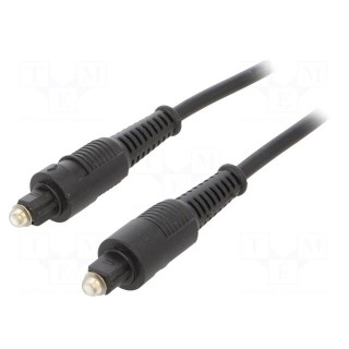 Cable | Toslink plug,both sides | 10m | black | Øcable: 5mm