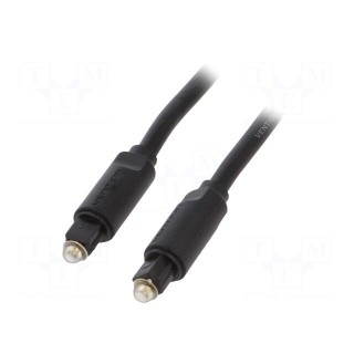 Cable | Toslink plug,both sides | 1m | Plating: gold-plated | black