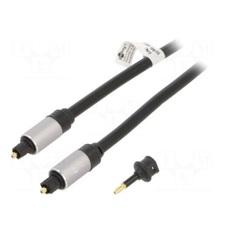 Cable | Toslink plug,both sides | 5m | Plating: gold-plated | black
