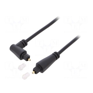 Cable | Toslink plug,Toslink plug angled | 1m | black | Øout: 4mm