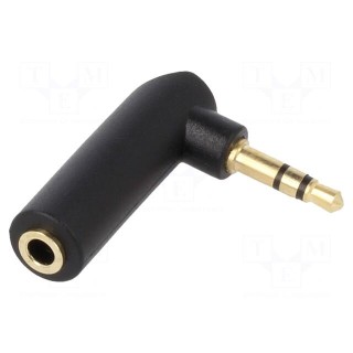 Adapter | Jack 3.5mm 3pin angled plug,Jack 3.5mm socket | black