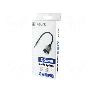 Jack 3.5mm socket x2,Jack 3.5mm plug | 180mm | Colour: dark blue
