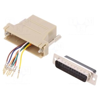 Adapter | D-Sub 25pin plug,RJ45 socket