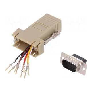 Adapter | D-Sub 9pin plug,RJ45 socket
