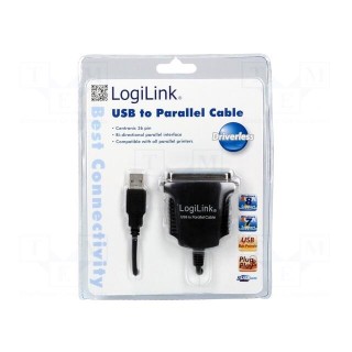 Adapter USB-Centronics | Centronics 36pin plug,USB A plug | 1.5m