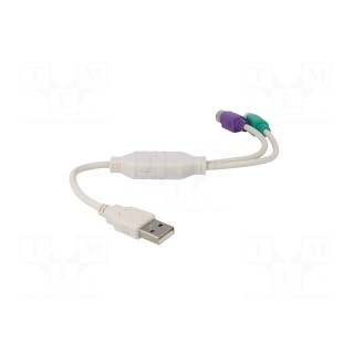 Adapter USB-PS2 | PS/2 socket x2,USB A plug