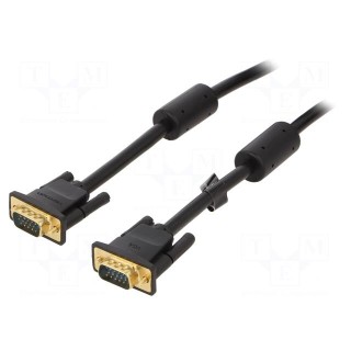 Cable | D-Sub 15pin HD plug,both sides | black | 1.5m | Core: Cu