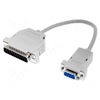 Cable | D-Sub 25pin plug,D-Sub 9pin socket | Len: 0.25m