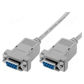 Cable | D-Sub 9pin socket,both sides | 2m | null-modem,snapped-in