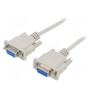 Cable | D-Sub 9pin socket,both sides | 2m | white | connection 1: 1