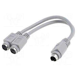 Cable | PS/2 socket x2,PS/2 plug | Len: 0.15m | Øcable: 5mm