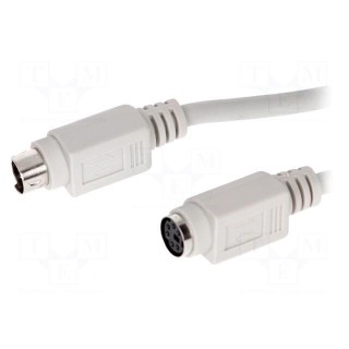 Cable | PS/2 socket,PS/2 plug | 2m | grey | connection 1: 1