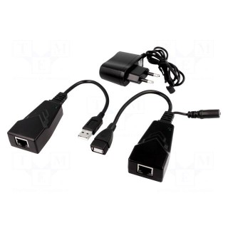 Repeater USB | RJ45 socket,USB A socket,DC 1,3/3,5 socket