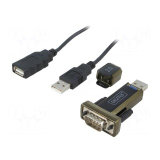 Adapter USB-RS232 | D-Sub 9pin plug,USB A plug | USB 2.0