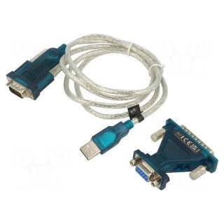 USB to RS232 converter | D-Sub 9pin male,USB C plug | 1.3m