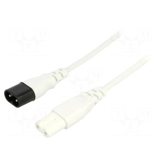 Cable | 2x0.75mm2 | IEC C7 female,IEC C8 male | PVC | 1.8m | white