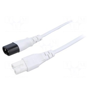 Cable | 2x0.75mm2 | IEC C7 female,IEC C8 male | PVC | 3m | white | 2.5A