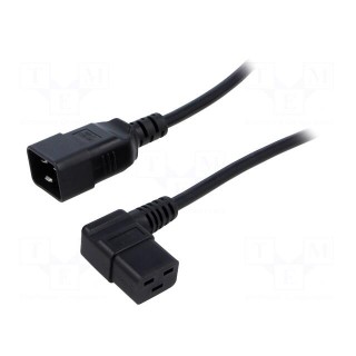 Cable | 3x1.5mm2 | IEC C19 female angled,IEC C20 male | PVC | 1.8m
