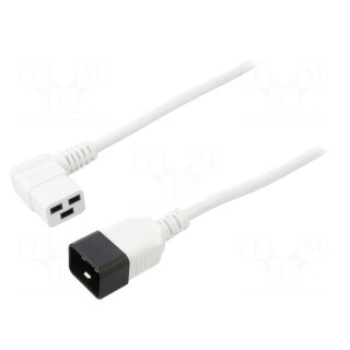 Cable | 3x1.5mm2 | IEC C19 female angled,IEC C20 male | PVC | 1m