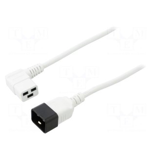 Cable | 3x1.5mm2 | IEC C19 female angled,IEC C20 male | PVC | 3m