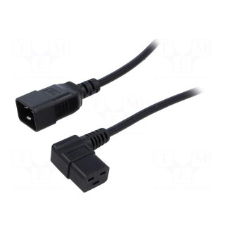 Cable | 3x1.5mm2 | IEC C19 female angled,IEC C20 male | PVC | 5m