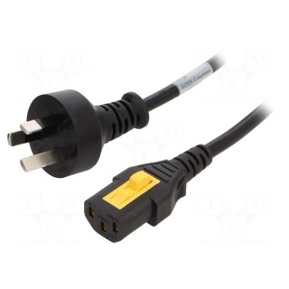 Cable | 3x1mm2 | AS 3112 (I) plug,IEC C13 female | PVC | 2m | black