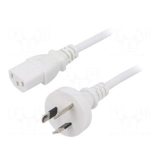 Cable | 3x0.75mm2 | AS/NZS 3112 (I) plug,IEC C13 female | PVC | 1m