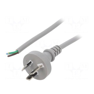 Cable | 3x0.75mm2 | AS/NZS 3112 (I) plug,wires | PVC | 1.8m | grey | 10A