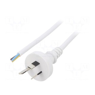 Cable | 3x1mm2 | AS/NZS 3112 (I) plug,wires | PVC | 3m | white | 10A