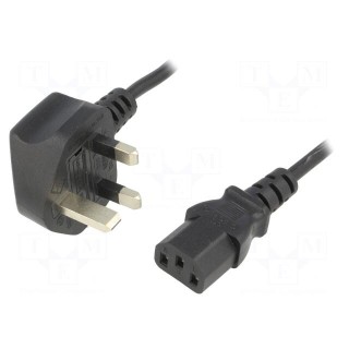 Cable | 3x0.75mm2 | BS 1363 (G) plug,IEC C13 female | PVC | 1.8m