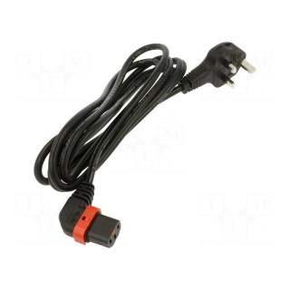 Cable | BS 1363 (G) plug,IEC C13 female 90° | 3m | black | 10A | 250V