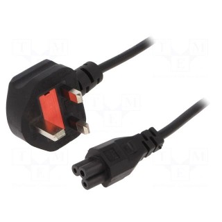Cable | 3x0.75mm2 | BS 1363 (G) plug,IEC C5 female | PVC | 1.8m | 13A